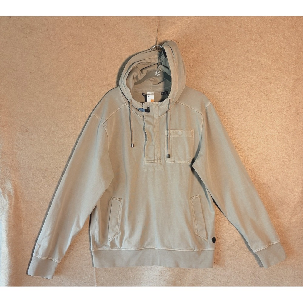 Ben Sherman Plectrum‎ Hoodie Mens Sz L Khaki Pullover Pockets Preppy Athleisure